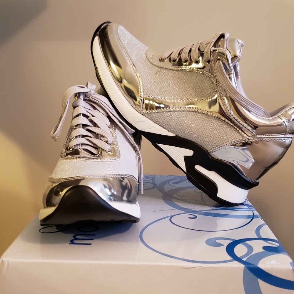 Silver Patent Sports Sneaker